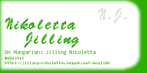 nikoletta jilling business card